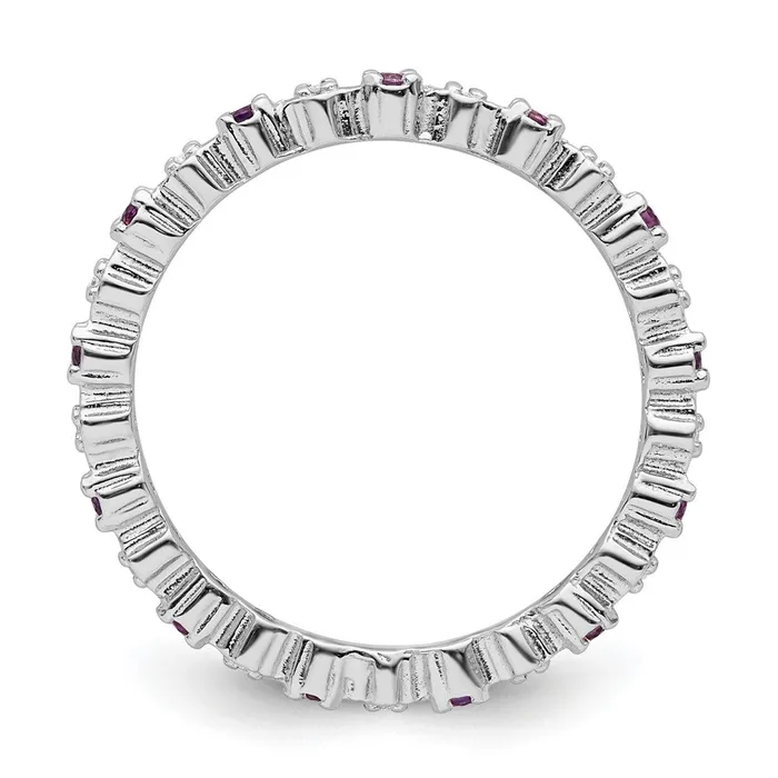 Goldia Rings Sterling Silver Stackable Expressions Amethyst u0026 Diamond Ring
