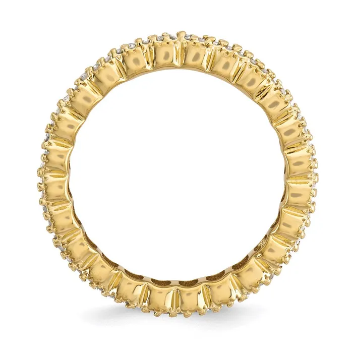 Goldia Rings Sterling Silver Stackable Expressions Goldplated Carved wDiamond Ring