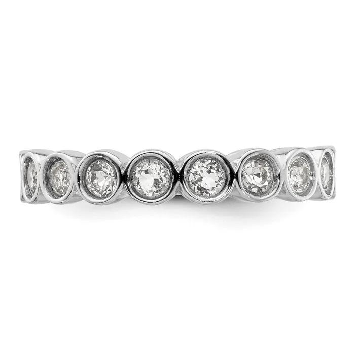 Goldia Rings Sterling Silver Stackable Expressions White Topaz Ring