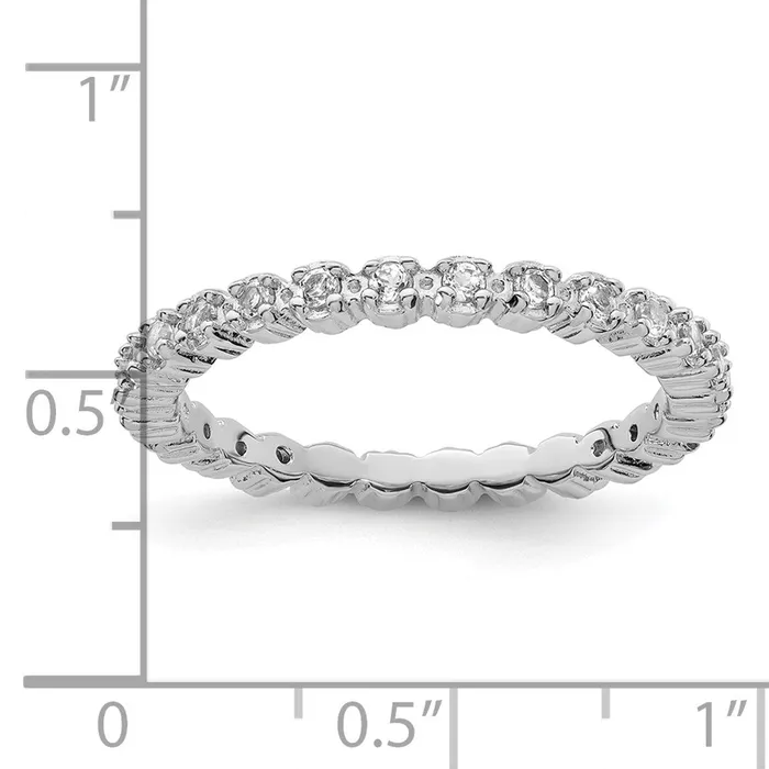 Goldia Rings Sterling Silver Stackable Expressions White Topaz Ring