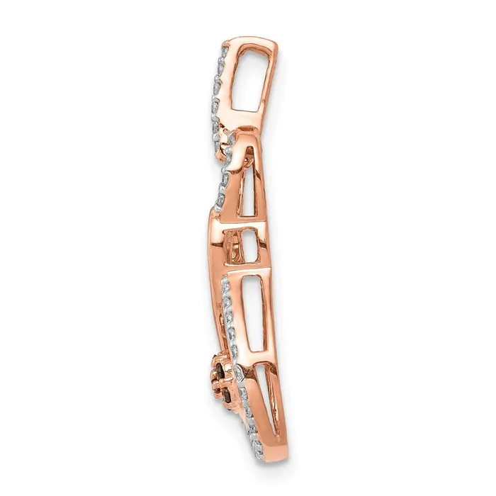Goldia Solid 14k Rose Gold Champagne and White Simulated CZ Double Infinity Chain Slide Rings Goldia Solid 14k Rose Gold Champagne and White Simulated CZ Double Infinity Chain Slide Rings