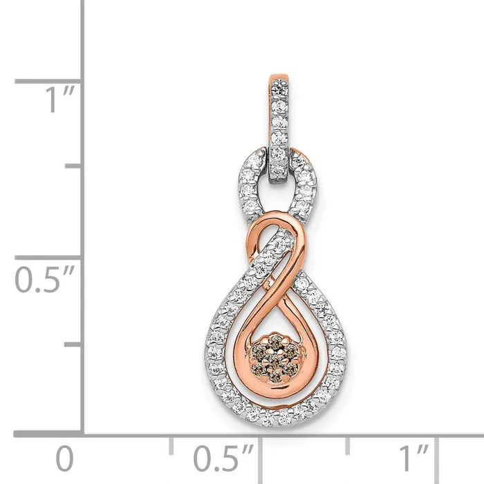 Goldia Solid 14k Rose Gold Champagne and White Simulated CZ Double Infinity Chain Slide Rings Goldia Solid 14k Rose Gold Champagne and White Simulated CZ Double Infinity Chain Slide Rings