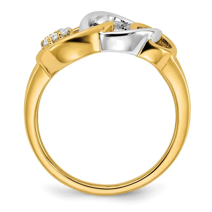 Goldia Solid 14k Twotone Polished Simulated CZ Triple Circle Ring Rings