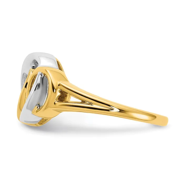 Goldia Solid 14k Twotone Polished Simulated CZ Triple Circle Ring Rings