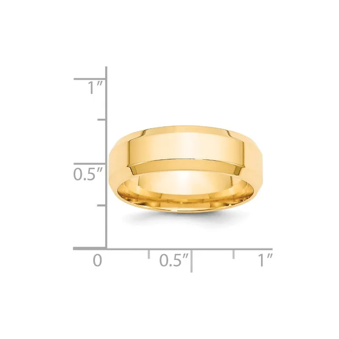 Goldia Solid 14K Yellow Gold 7mm Bevel Edge Comfort Fit MensWomens Wedding Band Ring Size 125 Rings Goldia Solid 14K Yellow Gold 7mm Bevel Edge Comfort Fit MensWomens Wedding Band Ring Size 125 Rings