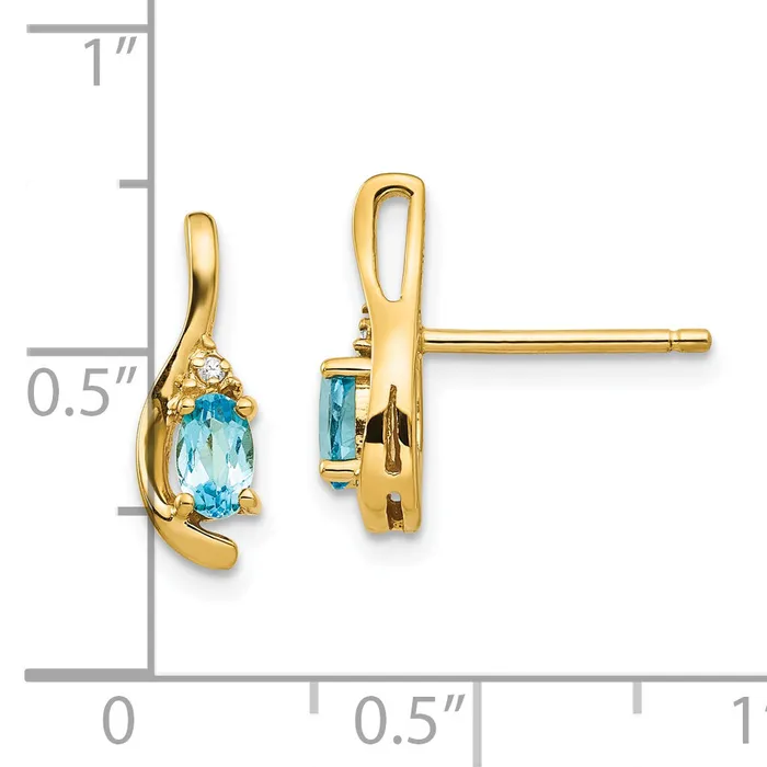 Goldia Solid 14k Yellow Gold Polished Light Simulated Swiss Blue Topaz Bow Ring Rings