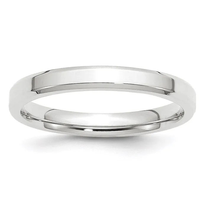 Goldia Solid 18K White Gold 3mm Bevel Edge Comfort Fit MensWomens Wedding Band Ring Size 55 Rings Goldia Solid 18K White Gold 3mm Bevel Edge Comfort Fit MensWomens Wedding Band Ring Size 55 Rings