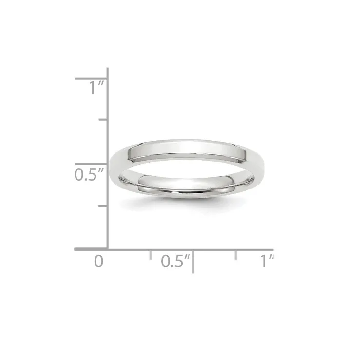 Goldia Solid 18K White Gold 3mm Bevel Edge Comfort Fit MensWomens Wedding Band Ring Size 55 Rings Goldia Solid 18K White Gold 3mm Bevel Edge Comfort Fit MensWomens Wedding Band Ring Size 55 Rings
