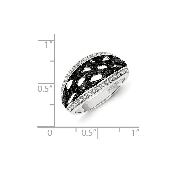 Goldia Sterling Silver Black u0026 White Diamond Ring Rings