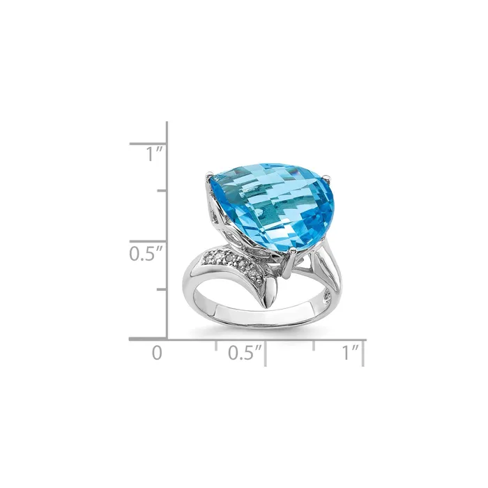 Goldia Sterling Silver Rhodium Blue Topaz u0026 Natural Diamond Gemstone Birthstone Ring Fine Jewelry Gift for Her Rings Goldia Sterling Silver Rhodium Blue Topaz u0026 Natural Diamond Gemstone Birthstone Ring Fine Jewelry Gift for Her Rings