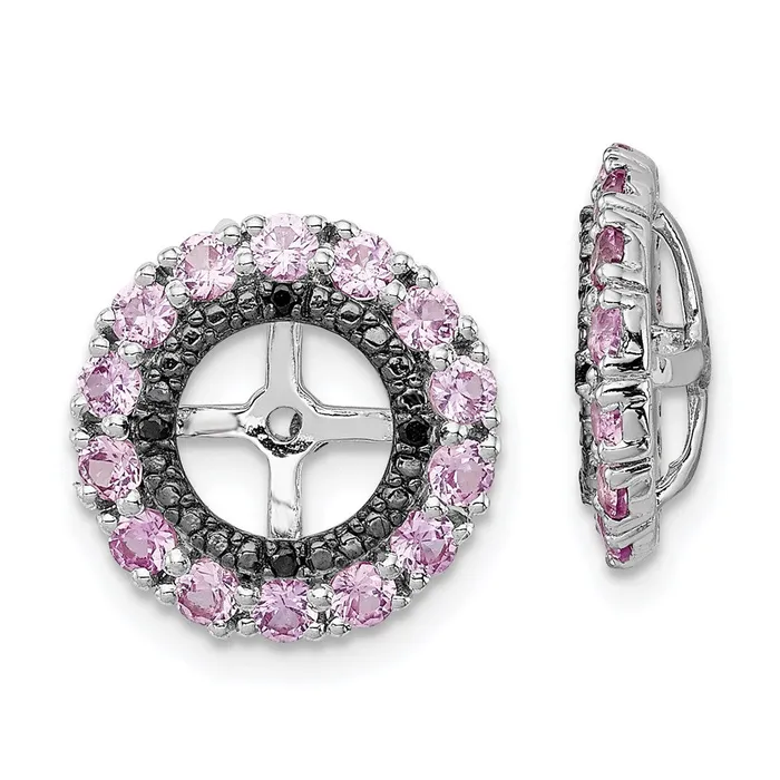 Goldia Sterling Silver Rhodium Crted Pink Sapphire u0026 Black Sapphire Earring Jacket Earrings Goldia Sterling Silver Rhodium Crted Pink Sapphire u0026 Black Sapphire Earring Jacket Earrings