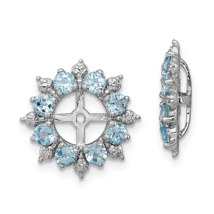 Goldia Sterling Silver Rhodium Diamond u0026 Swiss Blue Topaz Earring Jacket Earrings Goldia Sterling Silver Rhodium Diamond u0026 Swiss Blue Topaz Earring Jacket Earrings