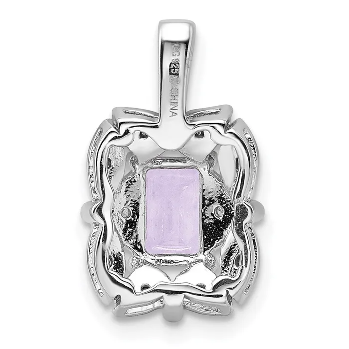 Goldia Sterling Silver Rhodiumplated Diamond u0026 Pink Quartz Pendant Necklaces