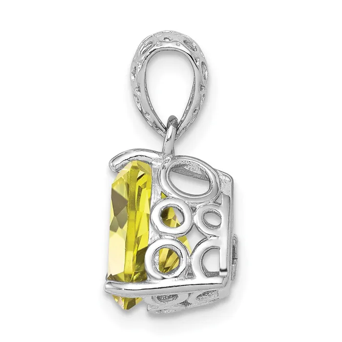 Goldia Sterling Silver Rhodiumplated Lemon Quartz Pendant Necklaces