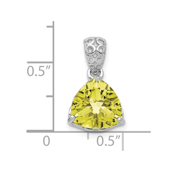 Goldia Sterling Silver Rhodiumplated Lemon Quartz Pendant Necklaces