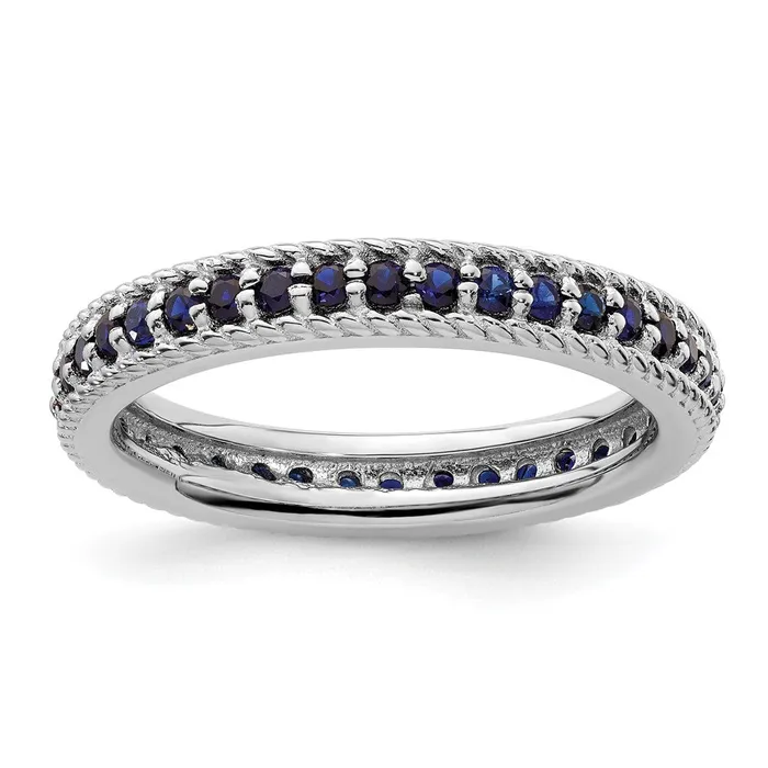 Goldia Sterling Silver Stackable Expressions Polished Cr Sapphire Eternity Ring Rings Goldia Sterling Silver Stackable Expressions Polished Cr Sapphire Eternity Ring Rings