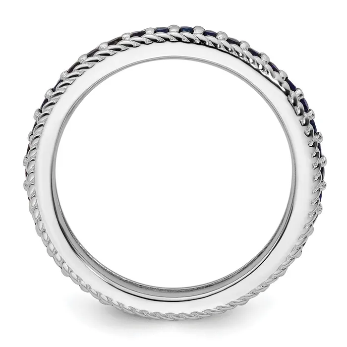 Goldia Sterling Silver Stackable Expressions Polished Cr Sapphire Eternity Ring Rings