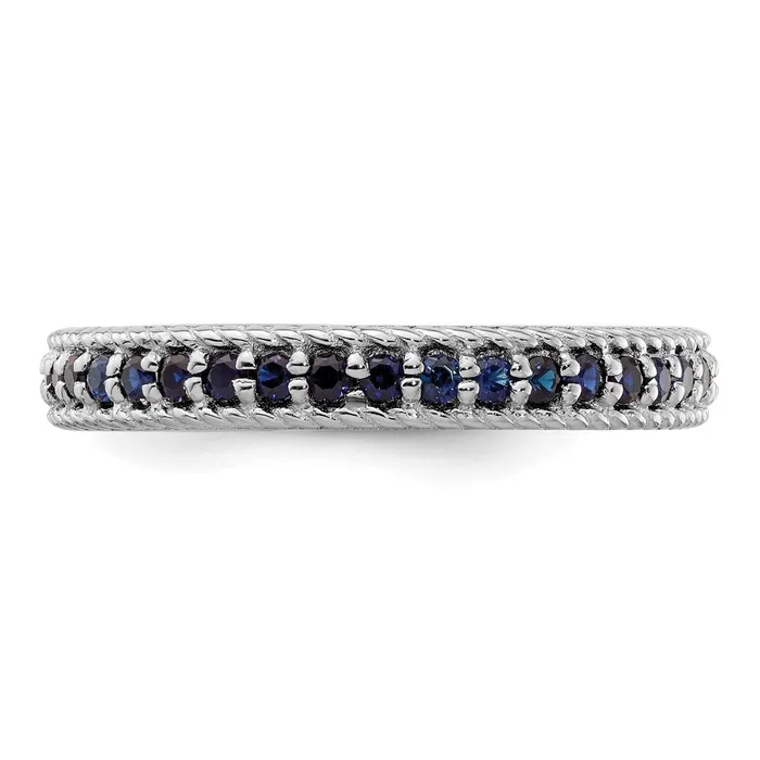 Goldia Sterling Silver Stackable Expressions Polished Cr Sapphire Eternity Ring Rings