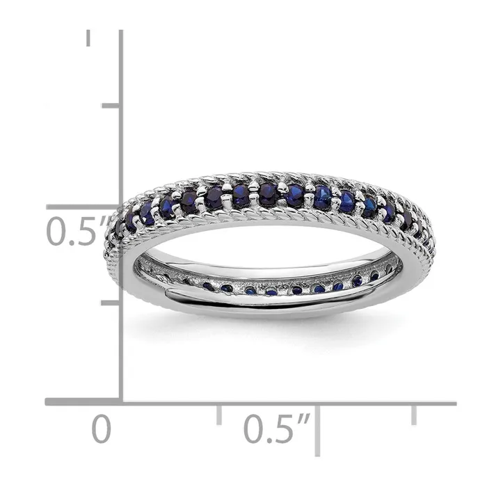 Goldia Sterling Silver Stackable Expressions Polished Cr Sapphire Eternity Ring Rings