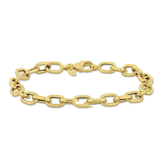 JMS always Bracelets Original Amour 78mm Textured Oval Link Bracelet in 14k Yellow Gold 8 in JMS always Bracelets Original Amour 78mm Textured Oval Link Bracelet in 14k Yellow Gold 8 in