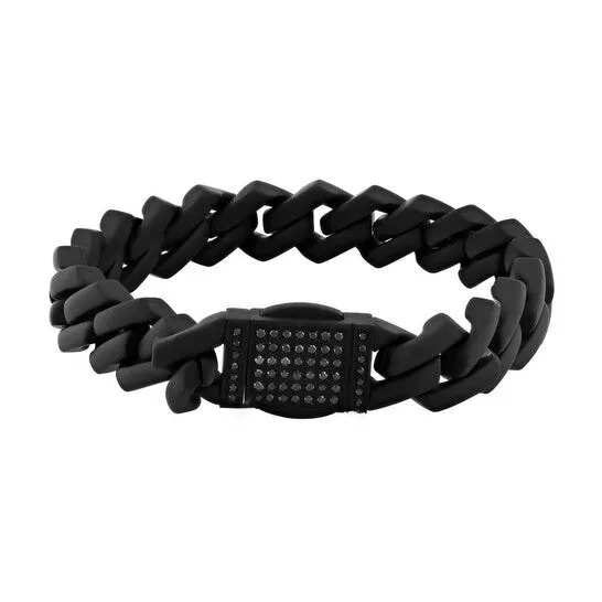 JMS always Bracelets Original Robert Alton 12CTW Black Diamond Stainless Steel with Matte Black Finish Mens Link Bracelet JMS always Bracelets Original Robert Alton 12CTW Black Diamond Stainless Steel with Matte Black Finish Mens Link Bracelet