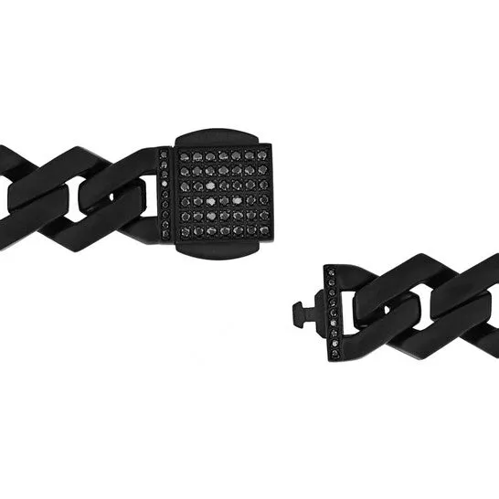 JMS always Bracelets Original Robert Alton 12CTW Black Diamond Stainless Steel with Matte Black Finish Mens Link Bracelet JMS always Bracelets Original Robert Alton 12CTW Black Diamond Stainless Steel with Matte Black Finish Mens Link Bracelet