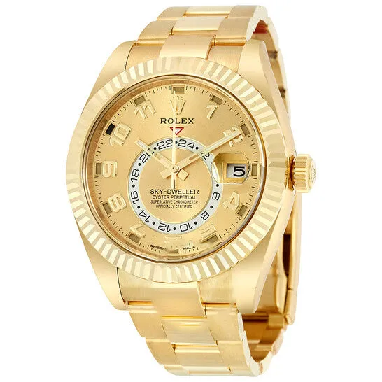 JMS always Bracelets Original Rolex Sky Dweller Champagne Dial 18K Yellow Gold Oyster Bracelet Automatic Mens Watch 326938CAO JMS always Bracelets Original Rolex Sky Dweller Champagne Dial 18K Yellow Gold Oyster Bracelet Automatic Mens Watch 326938CAO