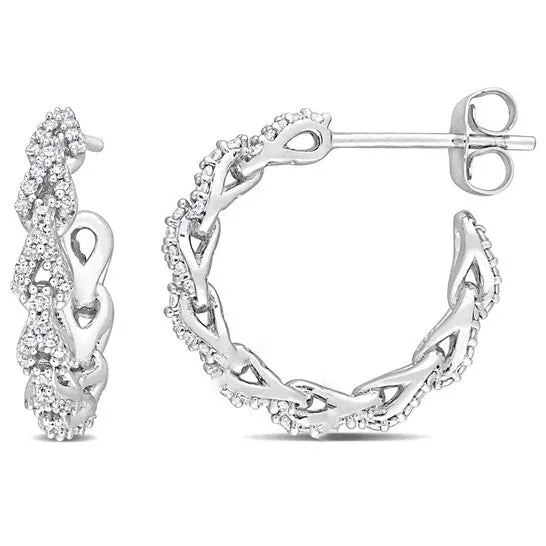 JMS always Earrings Original AMOUR 13 CT TW Diamond Hoop Earrings In 10K White Gold JMS always Earrings Original AMOUR 13 CT TW Diamond Hoop Earrings In 10K White Gold