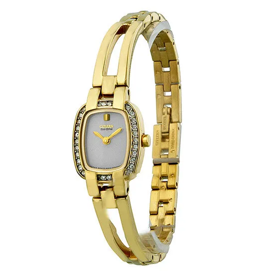JMS always Earrings Original Citizen Silhouette EcoDrive White Dial GoldTone Stainless Steel Ladies Watch EW993251A JMS always Earrings Original Citizen Silhouette EcoDrive White Dial GoldTone Stainless Steel Ladies Watch EW993251A