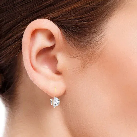 JMS always Earrings Original Maulijewels 020 Carat Round Natural White Diamond 3 Prong Set Leverback Earrings For Womens In 14K Solid Yellow Gold JMS always Earrings Original Maulijewels 020 Carat Round Natural White Diamond 3 Prong Set Leverback Earrings For Womens In 14K Solid Yellow Gold