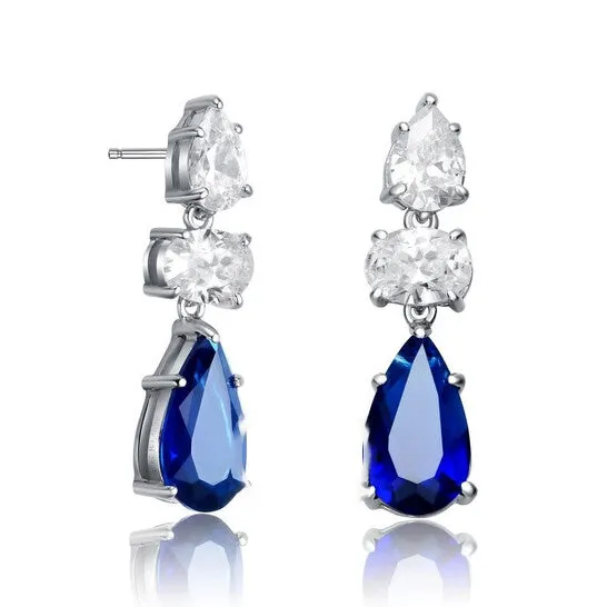 JMS always Earrings Original Megan Walford Sterling Silver Pear and Oval Cubic Zirconia Drop Earrings JMS always Earrings Original Megan Walford Sterling Silver Pear and Oval Cubic Zirconia Drop Earrings