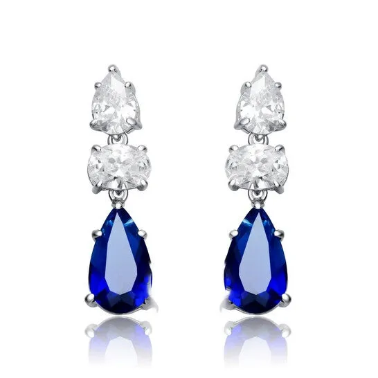 JMS always Earrings Original Megan Walford Sterling Silver Pear and Oval Cubic Zirconia Drop Earrings JMS always Earrings Original Megan Walford Sterling Silver Pear and Oval Cubic Zirconia Drop Earrings