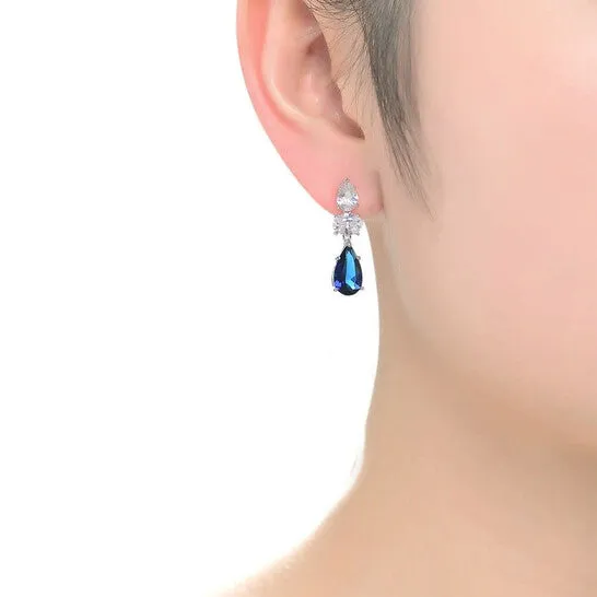 JMS always Earrings Original Megan Walford Sterling Silver Pear and Oval Cubic Zirconia Drop Earrings JMS always Earrings Original Megan Walford Sterling Silver Pear and Oval Cubic Zirconia Drop Earrings