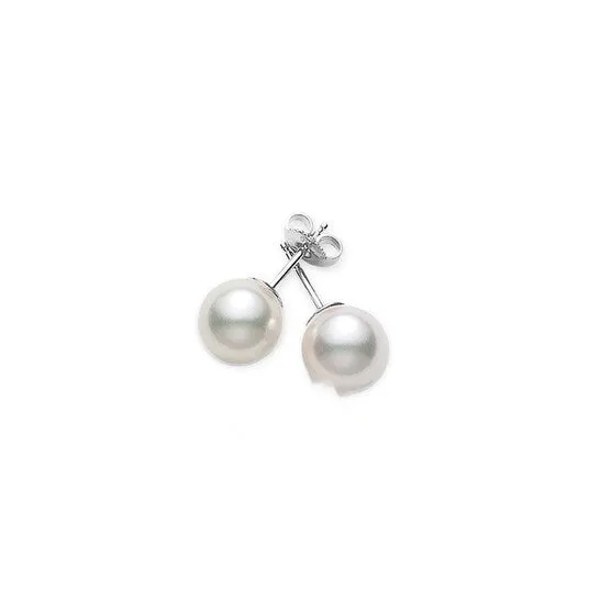 JMS always Earrings Original Mikimoto Akoya Pearl White Gold Stud Earrings 18K white 665mm AAA Grade JMS always Earrings Original Mikimoto Akoya Pearl White Gold Stud Earrings 18K white 665mm AAA Grade