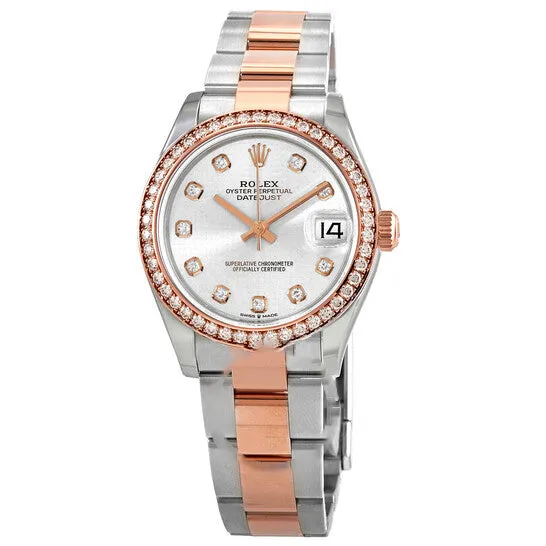 JMS always Earrings Original Rolex Datejust 31 Silver Diamond Dial Automatic Ladies Steel and 18kt Everose Gold Oyster Watch 278381SDO JMS always Earrings Original Rolex Datejust 31 Silver Diamond Dial Automatic Ladies Steel and 18kt Everose Gold Oyster Watch 278381SDO