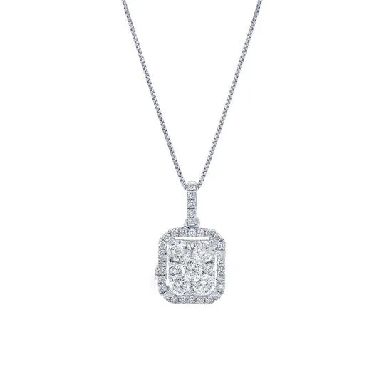 JMS always Necklaces Original Diamond Muse 090 cttw 14KT White Gold Diamond Cluster Pendant Necklace for Women JMS always Necklaces Original Diamond Muse 090 cttw 14KT White Gold Diamond Cluster Pendant Necklace for Women