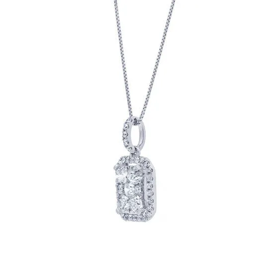 JMS always Necklaces Original Diamond Muse 090 cttw 14KT White Gold Diamond Cluster Pendant Necklace for Women JMS always Necklaces Original Diamond Muse 090 cttw 14KT White Gold Diamond Cluster Pendant Necklace for Women
