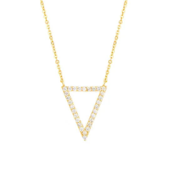 JMS always Necklaces Original Elegant Confetti Womens 18K Yellow Gold Plated CZ Simulated Diamond Open Triangle Pendant Necklace JMS always Necklaces Original Elegant Confetti Womens 18K Yellow Gold Plated CZ Simulated Diamond Open Triangle Pendant Necklace