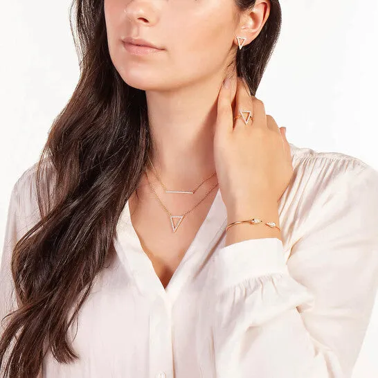 JMS always Necklaces Original Elegant Confetti Womens 18K Yellow Gold Plated CZ Simulated Diamond Open Triangle Pendant Necklace JMS always Necklaces Original Elegant Confetti Womens 18K Yellow Gold Plated CZ Simulated Diamond Open Triangle Pendant Necklace