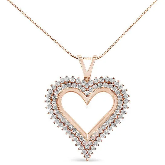 JMS always Necklaces Original Haus of Brilliance 10K Rose Gold Plated 925 Sterling Silver 200 Cttw Diamond Heart 18 Pendant Necklace IJ Color I2I3 Clarity JMS always Necklaces Original Haus of Brilliance 10K Rose Gold Plated 925 Sterling Silver 200 Cttw Diamond Heart 18 Pendant Necklace IJ Color I2I3 Clarity