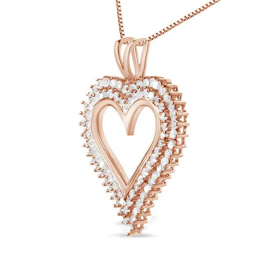 JMS always Necklaces Original Haus of Brilliance 10K Rose Gold Plated 925 Sterling Silver 200 Cttw Diamond Heart 18 Pendant Necklace IJ Color I2I3 Clarity JMS always Necklaces Original Haus of Brilliance 10K Rose Gold Plated 925 Sterling Silver 200 Cttw Diamond Heart 18 Pendant Necklace IJ Color I2I3 Clarity