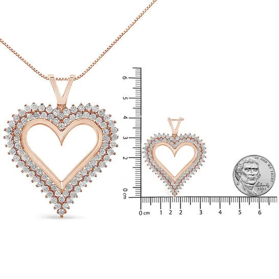 JMS always Necklaces Original Haus of Brilliance 10K Rose Gold Plated 925 Sterling Silver 200 Cttw Diamond Heart 18 Pendant Necklace IJ Color I2I3 Clarity JMS always Necklaces Original Haus of Brilliance 10K Rose Gold Plated 925 Sterling Silver 200 Cttw Diamond Heart 18 Pendant Necklace IJ Color I2I3 Clarity