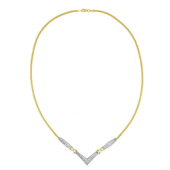 JMS always Necklaces Original Haus of Brilliance 14k Yellow and White Gold 2 cttw Diamond V Shape Statment 18 Necklace HISI2I1 JMS always Necklaces Original Haus of Brilliance 14k Yellow and White Gold 2 cttw Diamond V Shape Statment 18 Necklace HISI2I1