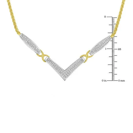 JMS always Necklaces Original Haus of Brilliance 14k Yellow and White Gold 2 cttw Diamond V Shape Statment 18 Necklace HISI2I1 JMS always Necklaces Original Haus of Brilliance 14k Yellow and White Gold 2 cttw Diamond V Shape Statment 18 Necklace HISI2I1