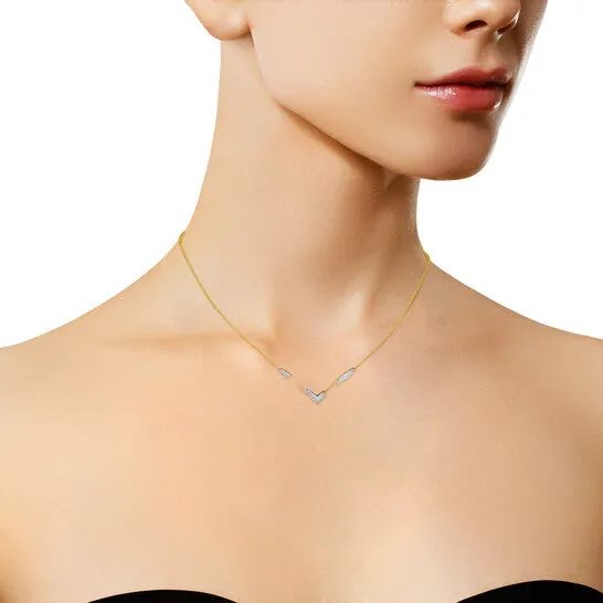 JMS always Necklaces Original Haus of Brilliance 14k Yellow and White Gold 2 cttw Diamond V Shape Statment 18 Necklace HISI2I1 JMS always Necklaces Original Haus of Brilliance 14k Yellow and White Gold 2 cttw Diamond V Shape Statment 18 Necklace HISI2I1