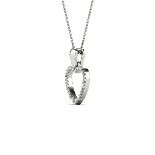 JMS always Necklaces Original Maulijewels 010 Carat Natural Diamond Heart Shape Pendant Necklace For Women Girls In Solid 10K White Gold JMS always Necklaces Original Maulijewels 010 Carat Natural Diamond Heart Shape Pendant Necklace For Women Girls In Solid 10K White Gold