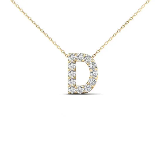 JMS always Necklaces Original Maulijewels D Initial Set With 012 Carat Sparkling Natural White Diamond Pendant Necklace In 14K Yellow Gold With 18 Cable Chain JMS always Necklaces Original Maulijewels D Initial Set With 012 Carat Sparkling Natural White Diamond Pendant Necklace In 14K Yellow Gold With 18 Cable Chain