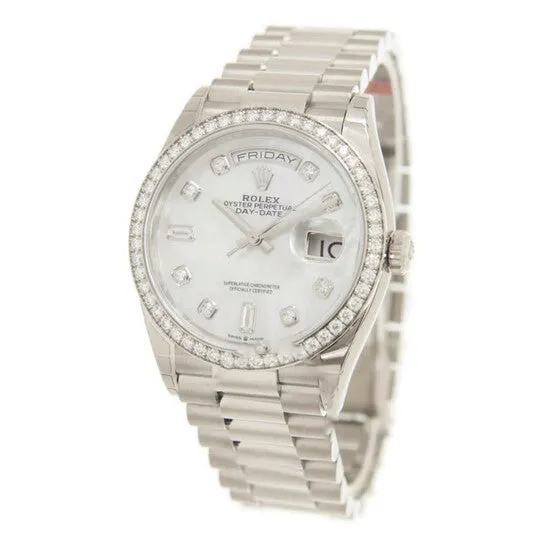 JMS always Necklaces Original Rolex DayDate 36 Mother of Pearl Diamond Dial 18kt White Gold President Watch 128349MDP JMS always Necklaces Original Rolex DayDate 36 Mother of Pearl Diamond Dial 18kt White Gold President Watch 128349MDP