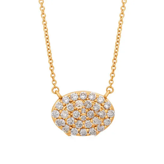JMS always Necklaces Original Tresorra 18K Rose Gold Oval Cluster Diamond Necklace JMS always Necklaces Original Tresorra 18K Rose Gold Oval Cluster Diamond Necklace