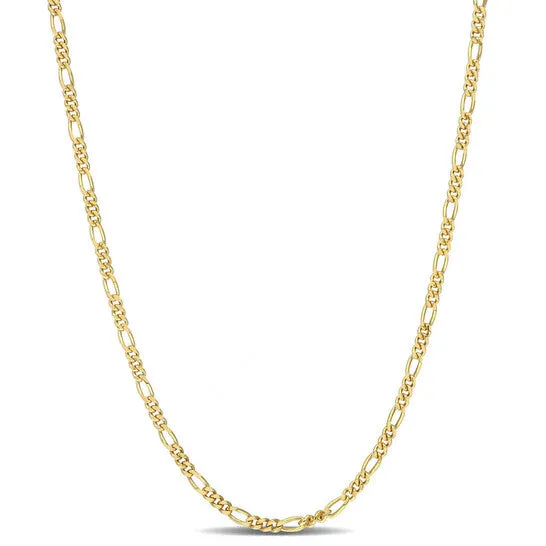 JMS always Original AMOUR 22mm Figaro Chain Necklace In Yellow Plated Sterling Silver 24 In Necklaces JMS always Original AMOUR 22mm Figaro Chain Necklace In Yellow Plated Sterling Silver 24 In Necklaces